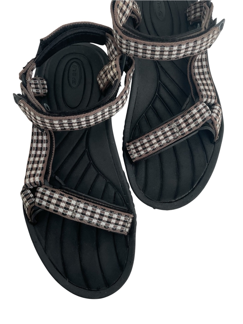 Teva Plaid Sandals Size 8 Gorpcore Granola Girl Hiking Camping Outdoor